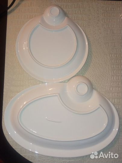 Блюда для блинчиков и креветок с соусниками