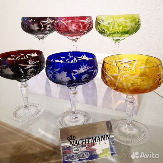 Хрустальные креманки для шампанского виноград