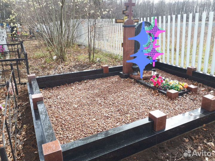 Благоустройство могил плитка ограды