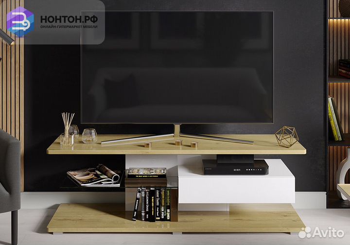 Тв-тумба Diamond тв тип 1 белый / бунратти глянец