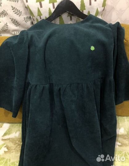 Вельветовое платье 44