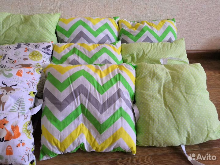 Бортики подушки для кроватки новорожденного 12 шт