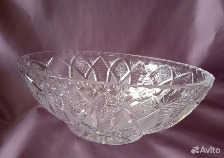 Хрустальная Ваза Салатник Большой Блюдо СССР