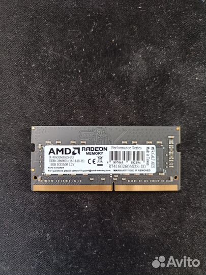 Продам sodimm AMD 16 гб DDR4 2666 мгц