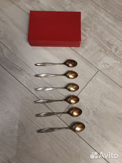 Новые чайные ложки СССР позолоченные