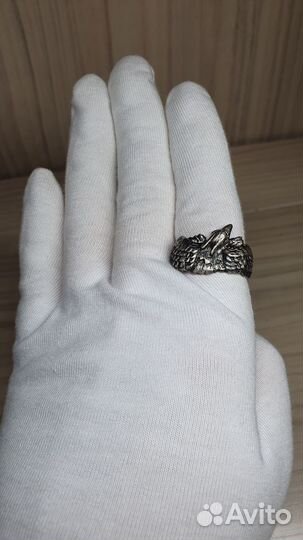 Кольцо Орел серебро