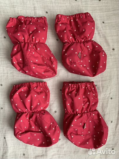 Теплые пинетки для девочки. 0-12 месяцев. Двойня