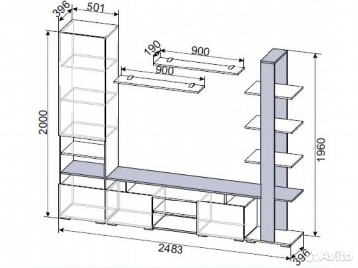 Гостиная с пеналом