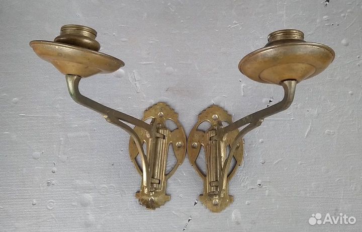 Подсвечники бронза с пианино Оffenbacher 19 век