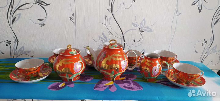 Чайный сервиз дулево Золотой олень