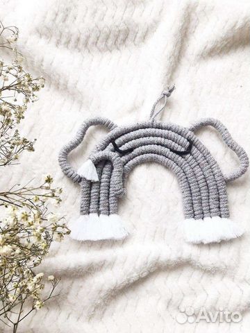 Макраме панно слоник