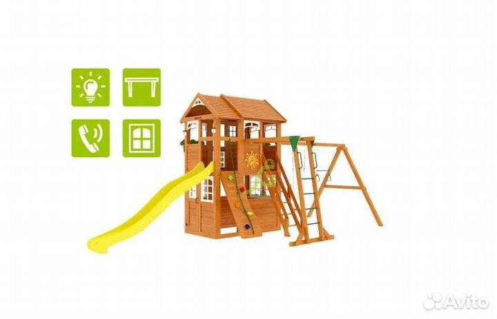 Детская площадка Клубный домик 2 с рукоходом Luxe