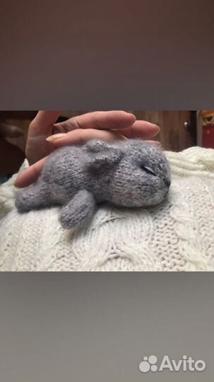 Спящий зайчик в подарочой коробочке