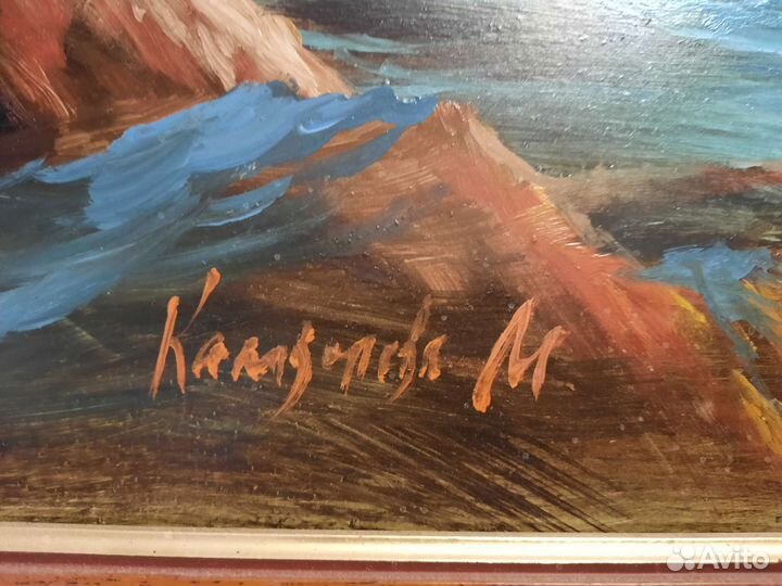 Картина с морем и корабликом