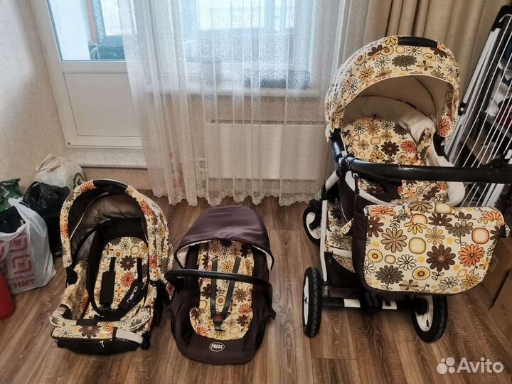Коляска Riko Nano Flower collection 3 в 1