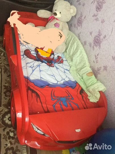 Детская кровать машина с матрасом