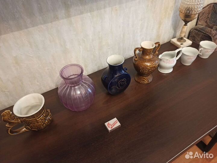 Ваза гжель и другие вазы, чашки, сливочник