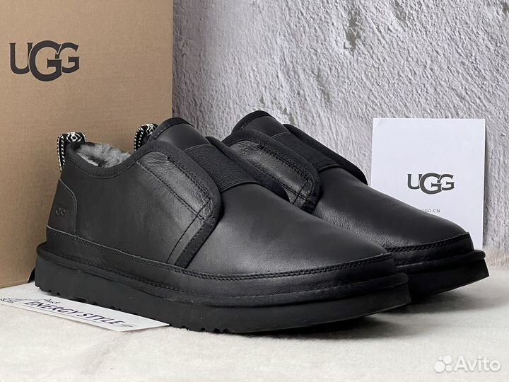 Ботинки Ugg Mens Slippers Flex Leather Black