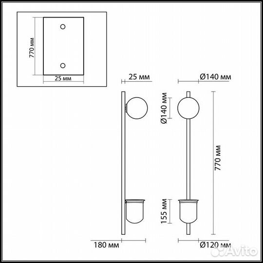 Бра Odeon Light Flower 4682/1WB