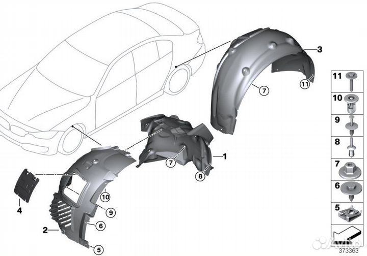 Подкрылок передний BMW M3 F80 M3 F80 LCI