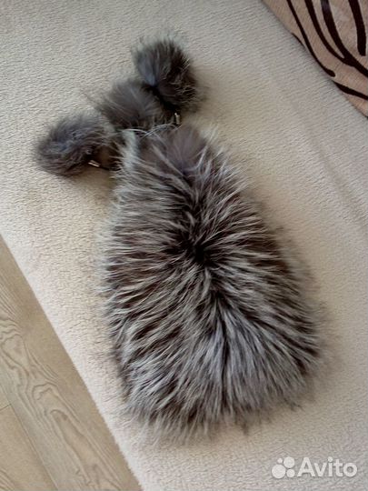 Шапка чернобурка вязаная