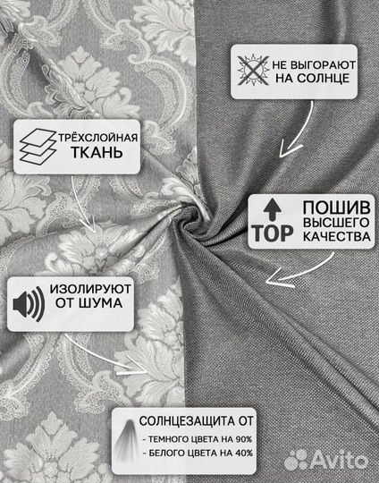 Готовые Комплекты штор Блэкаут Димаут рогожка