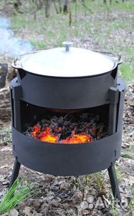 Мангал с печью под казан