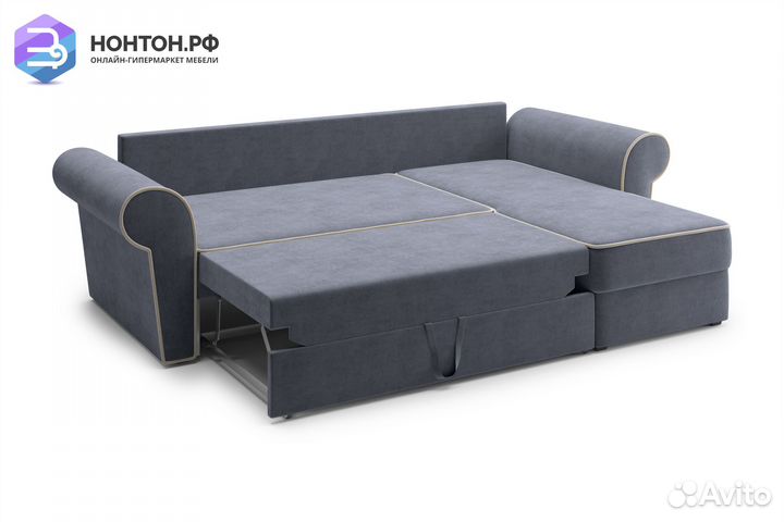 Диван угловой дельфин Прованс темно-серый