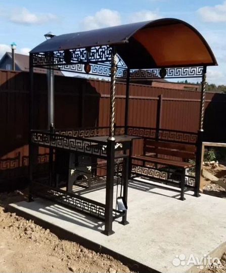 Мангал с печью под казан