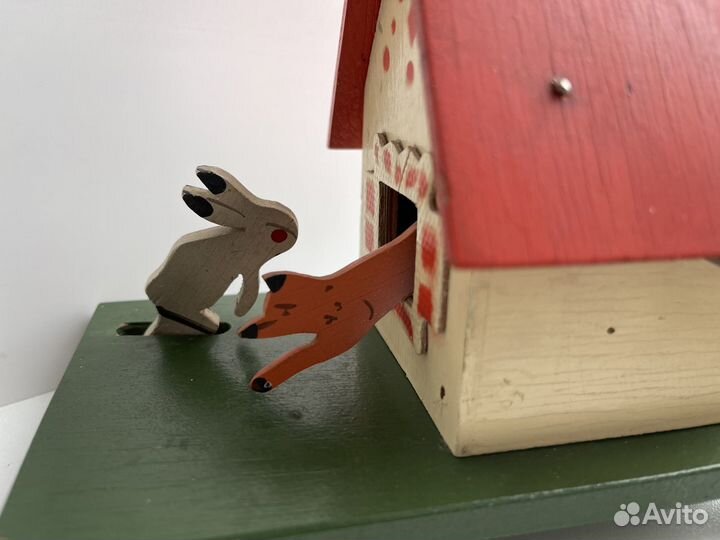 Редкая винтаж музыкальн игрушка деревянная сказка