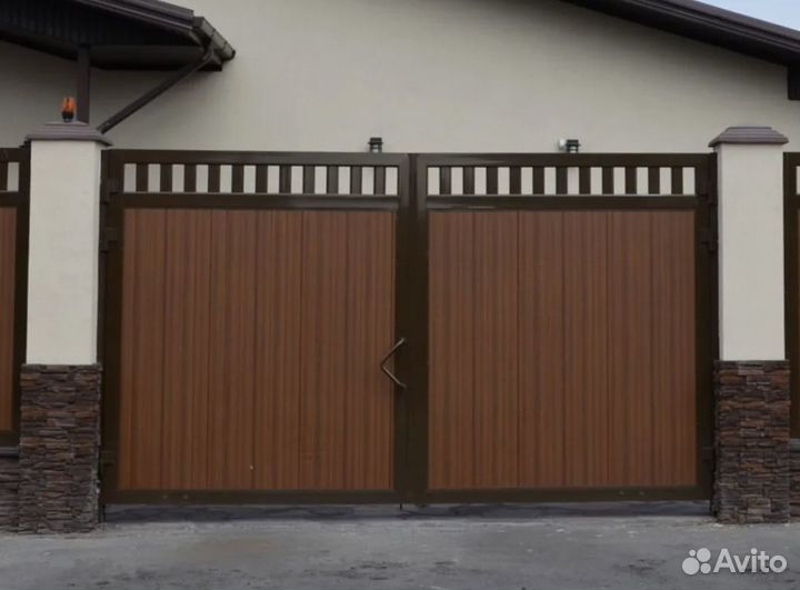 Ворота распашные алюминиевые