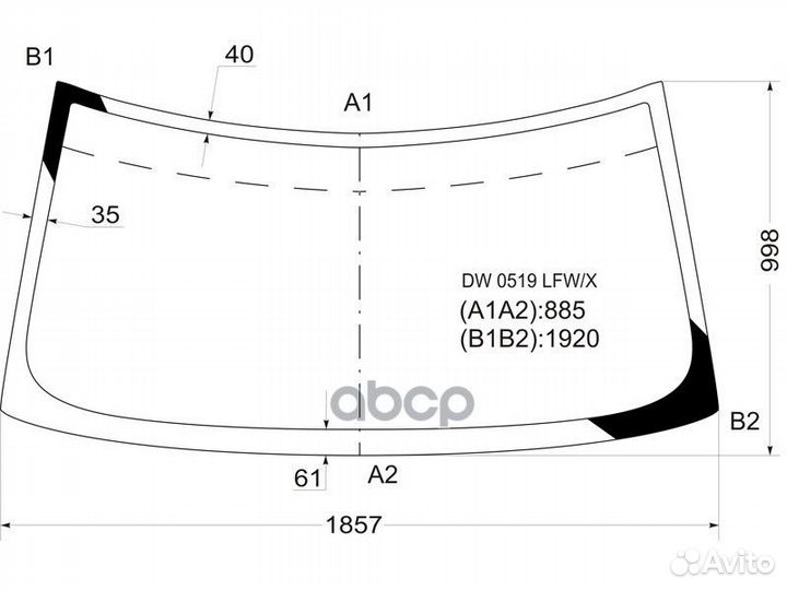 Стекло лобовое Chevrolet Express 96- / GMC Savanna