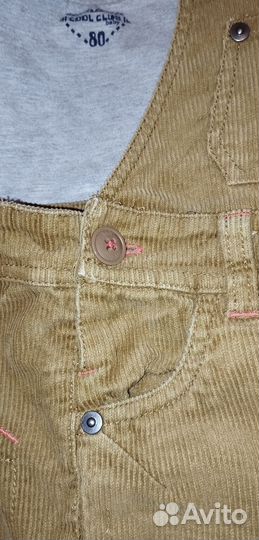 Вельветовый комбинезон 80 с рубашкой 80