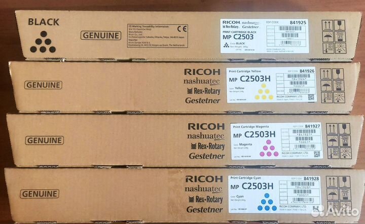 Новые оригинальные картриджи Ricoh MP C2503h