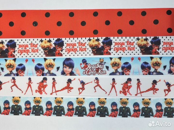 Репсовая лента Леди Баг и Супер Кот
