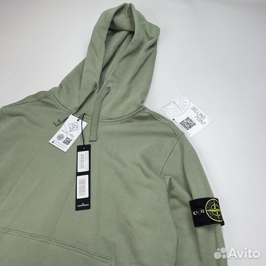 Худи толстовка Stone Island 19SS зелёный шалфей L