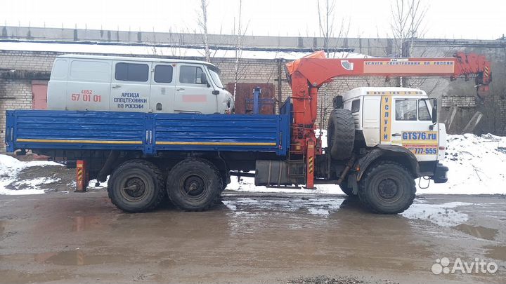 Аренда и услуги манипулятора-вездехода, стрела 7.1 т, 19 м, борт 10 т, 6.2 м