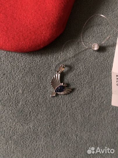 Серебрянная подвеска голубь с фианитами