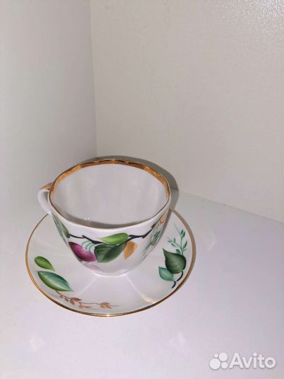 Кофейная пара из сервиза вишня лфз Григорьева
