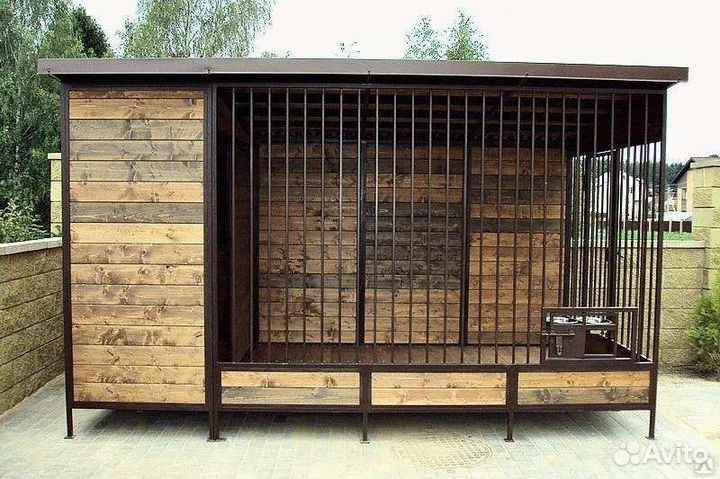Клетка вольер для собак. Теплая будка