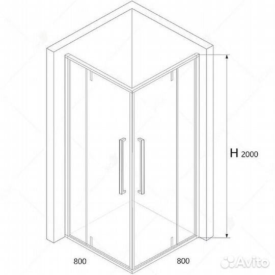 Душ. уголок RGW 80x80 Черный Стекло 06323388-14