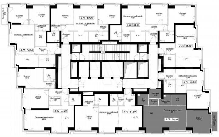 1-к. квартира, 60,1 м², 11/41 эт.