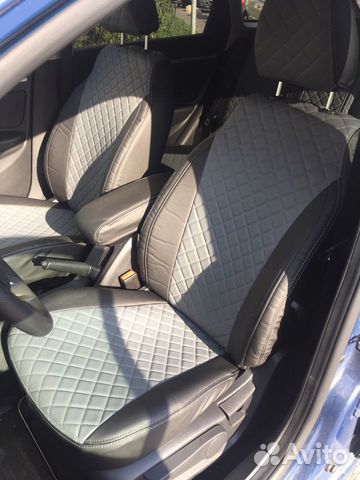 Чехлы для LADA Vesta SW Cross Ромб чёрный+серый