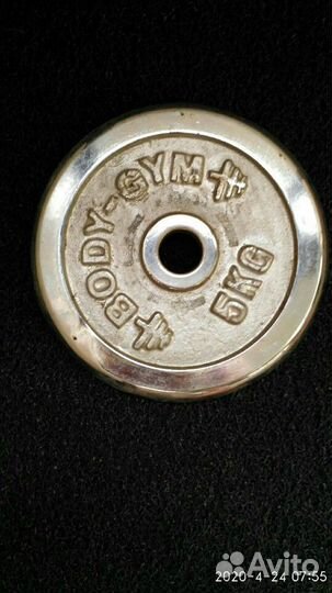 Диски для штанги 3 кг обрезиненные d 28 мм и 5 кг