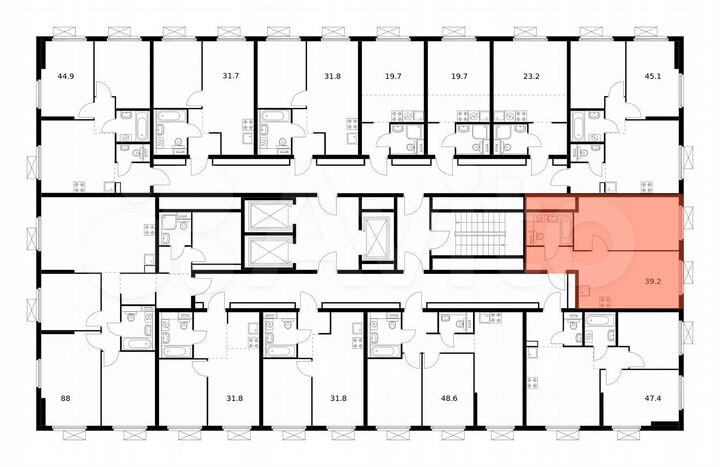 1-к. квартира, 39,2 м², 24/25 эт.