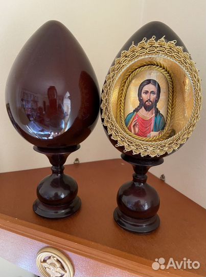 Яйцо-икона 23см, дерево. Цена за 2 шт