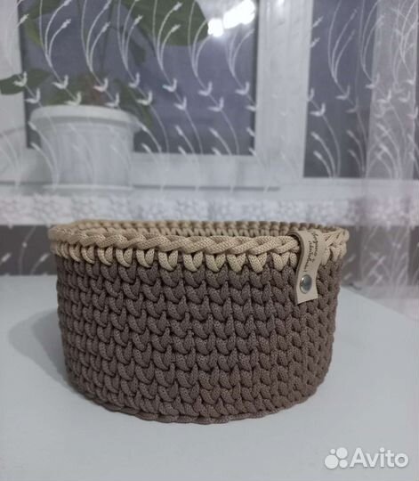 Корзина из шнура интерьерная