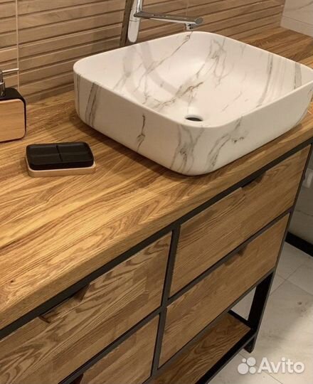 Тумба для ванной из натурального дерева