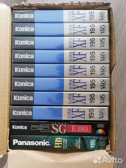 Видеокассеты VHS Konica, новые, нераспечатанные