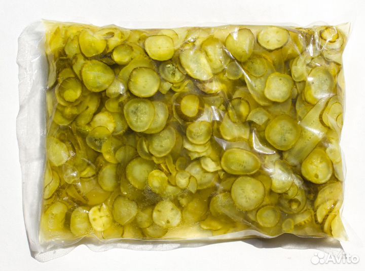 Огурцы маринованные резаные слайсами